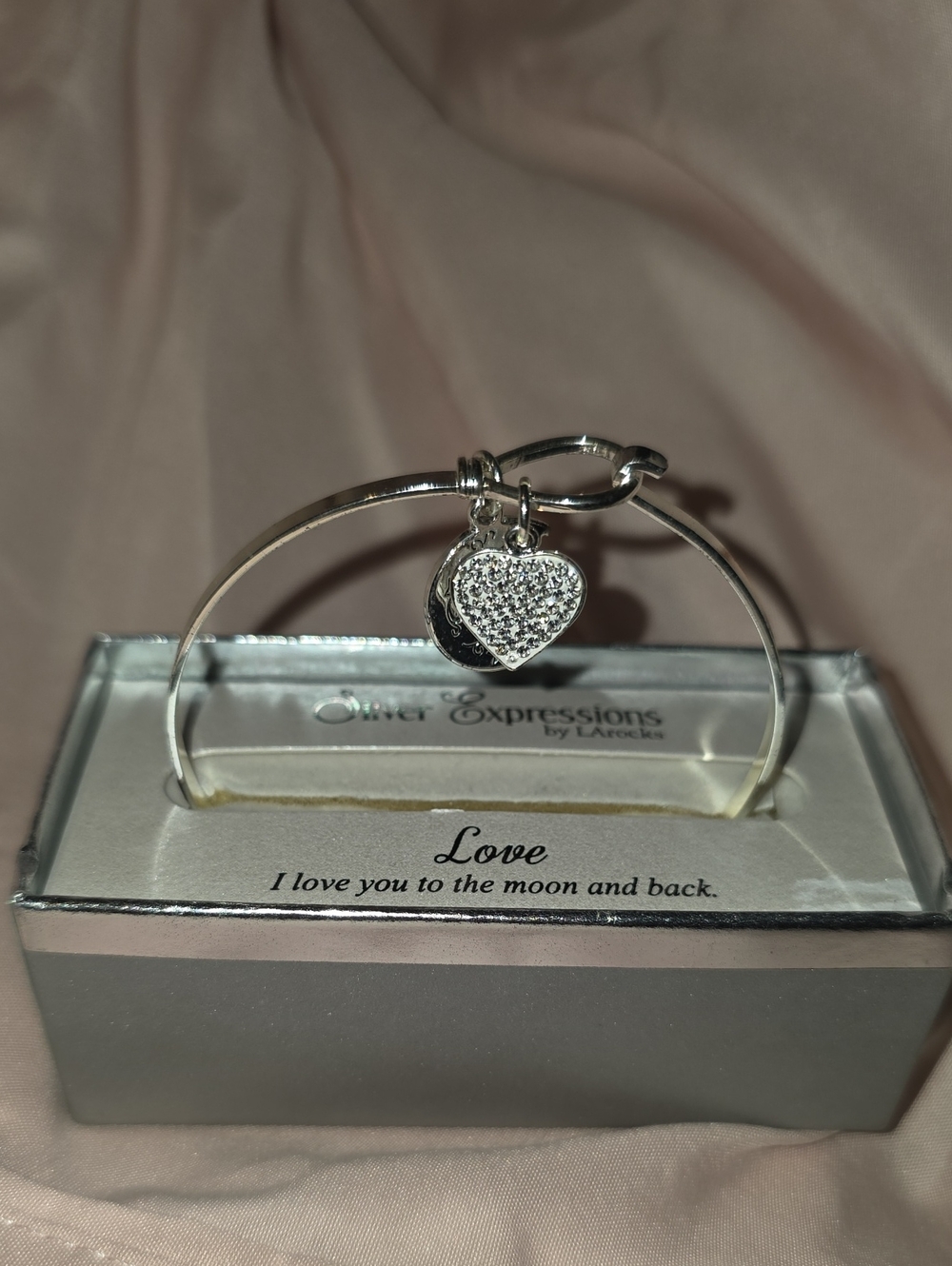Silver Expressions by LARocks "Love" Bangle Bracelet